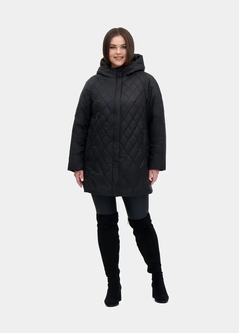 Черная демисезонная женская куртка демисезонная большого размера SK