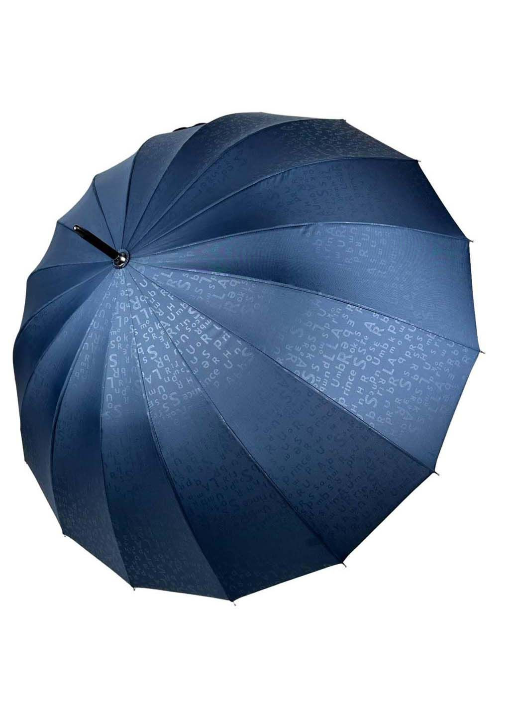 Синя жіноча парасолька-тростина на 16 спиць з принтом Toprain (289977411)