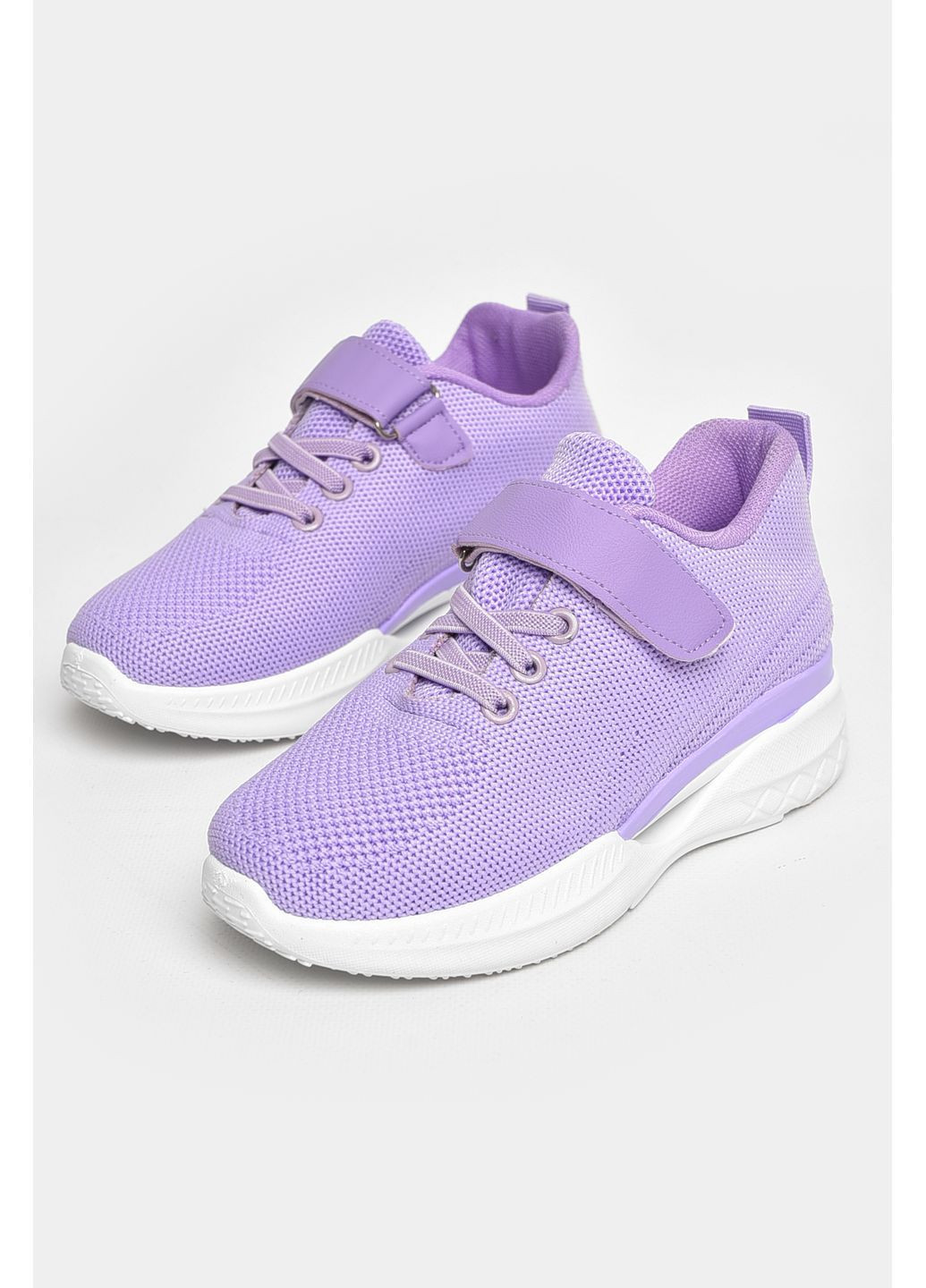 Сиреневые демисезонные кроссовки детские текстильные сиреневого цвета Let's Shop