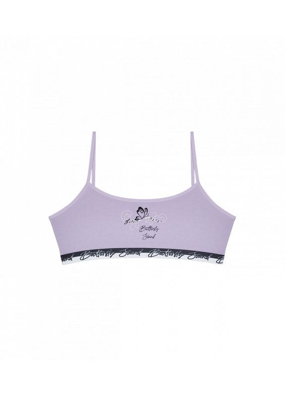 Светло-фиолетовый подростковый топ с принтом бабочка Donella хлопок
