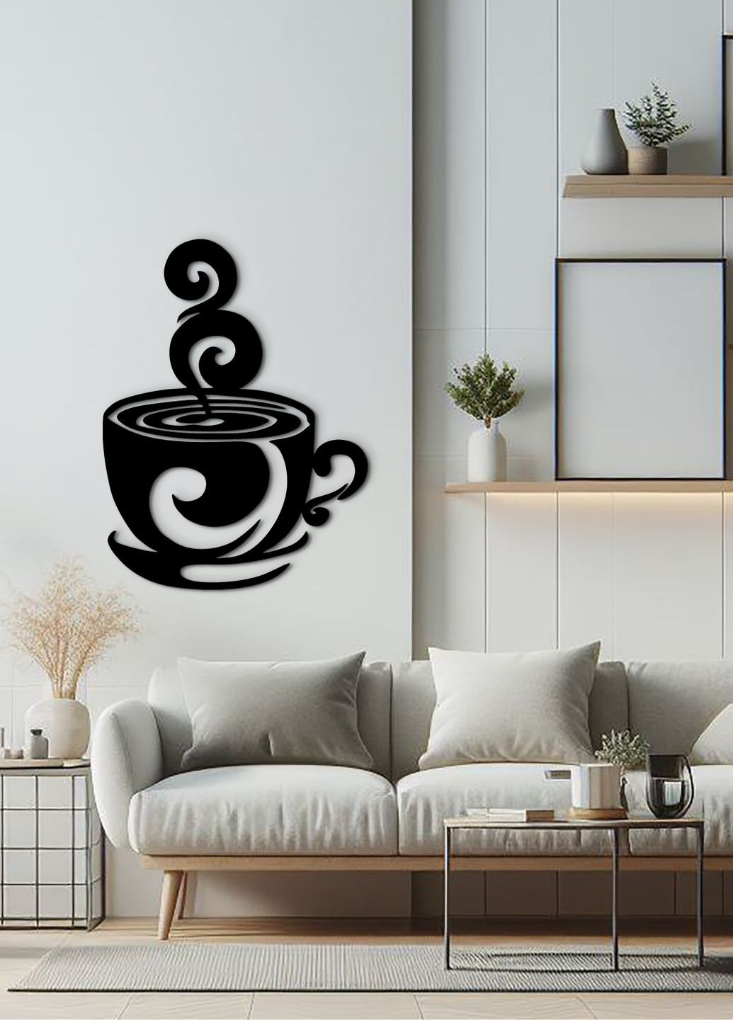 Деревянная картина на кухню, декоративное панно из дерева "Кофе на двоих", минималистичный стиль 40х30 см Woodyard (291842966)