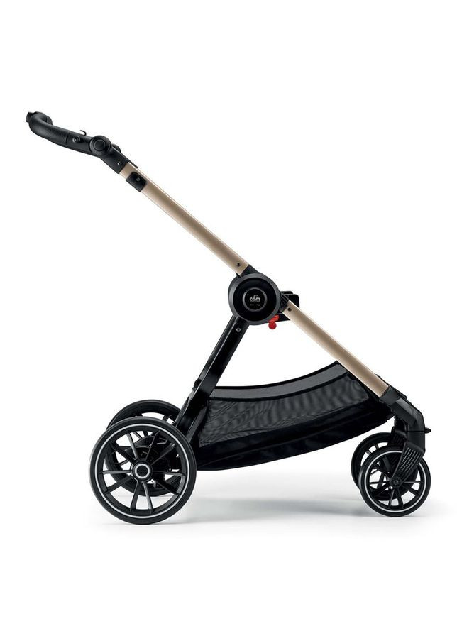 Коляска 2 в 1 TECHNO SOFTY, рама золотистая, цвет синий с глитером (805T/V93/977/513K) CAM (307836217)