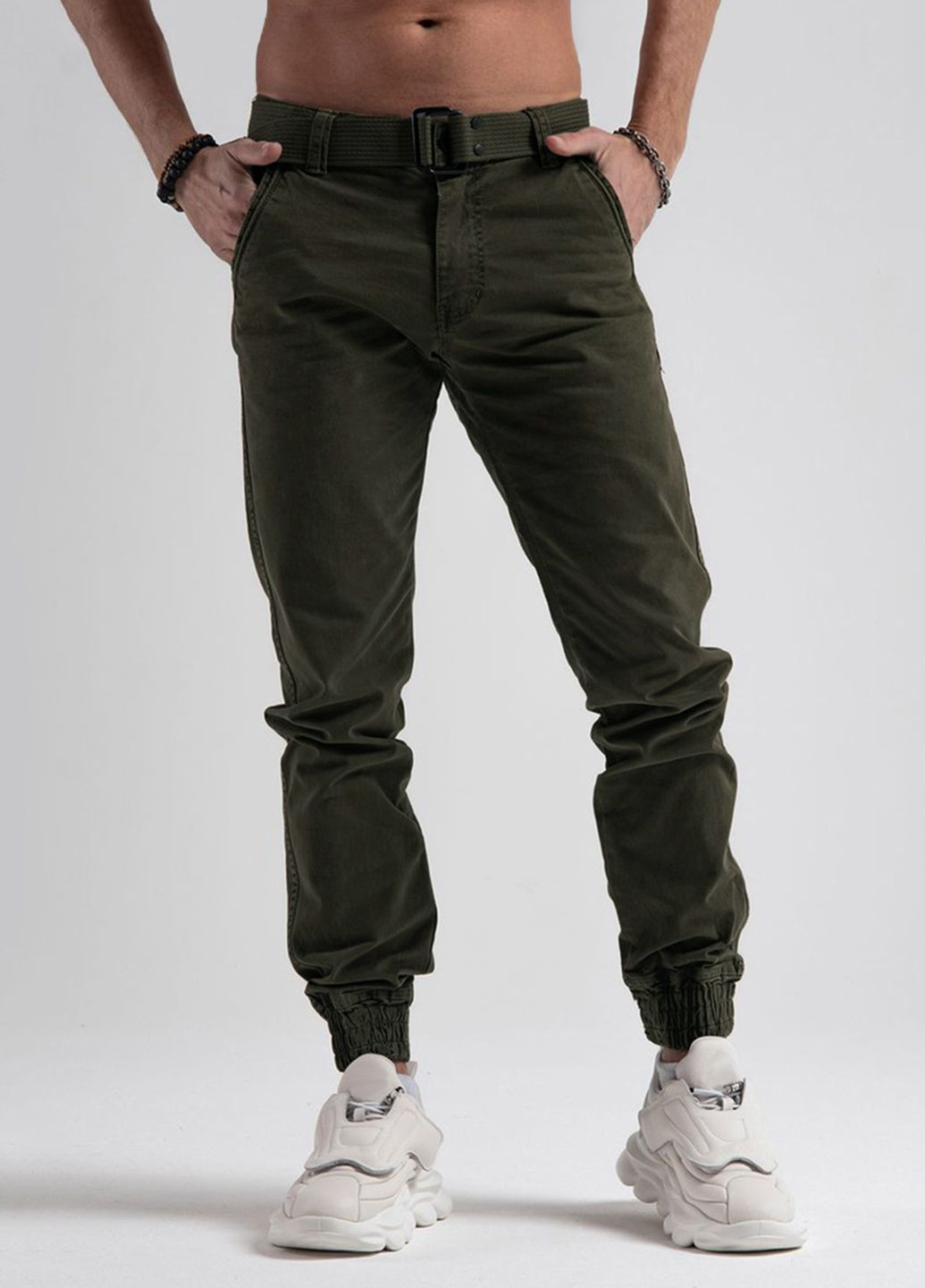 Хаки повседневный демисезонные джоггеры брюки X hey