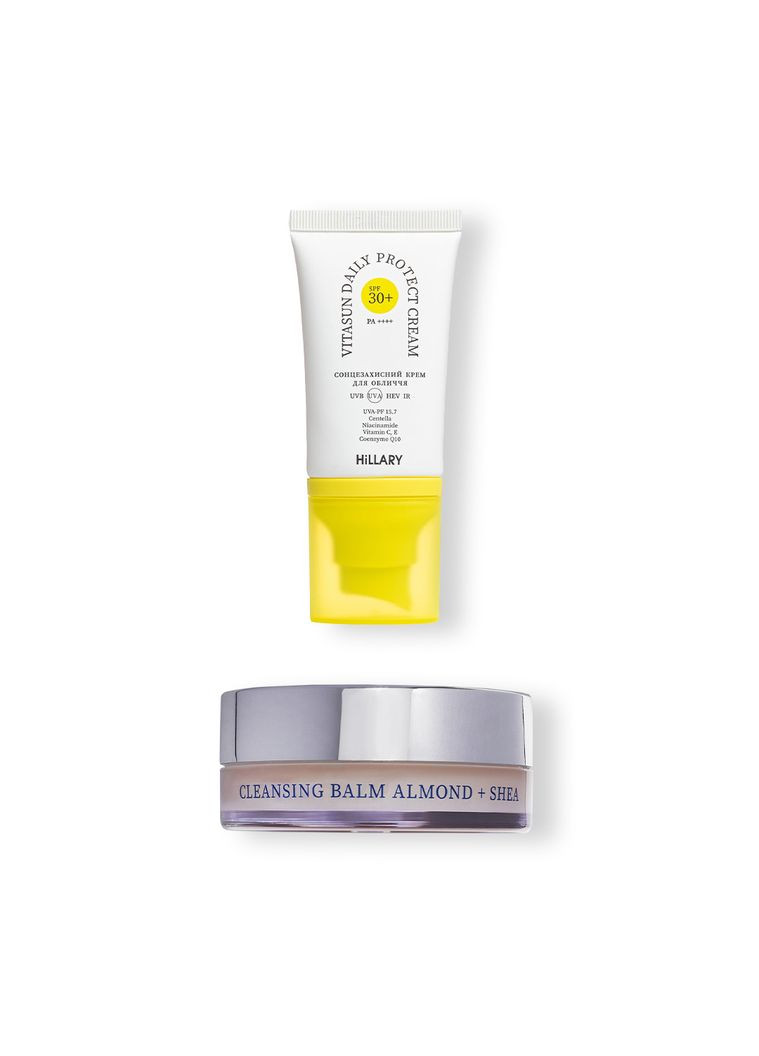Очищувальний бальзам для зняття макіяжу + Сонцезахисний BB-крем для обличчя SPF30+ Ivory Hillary (332200129)