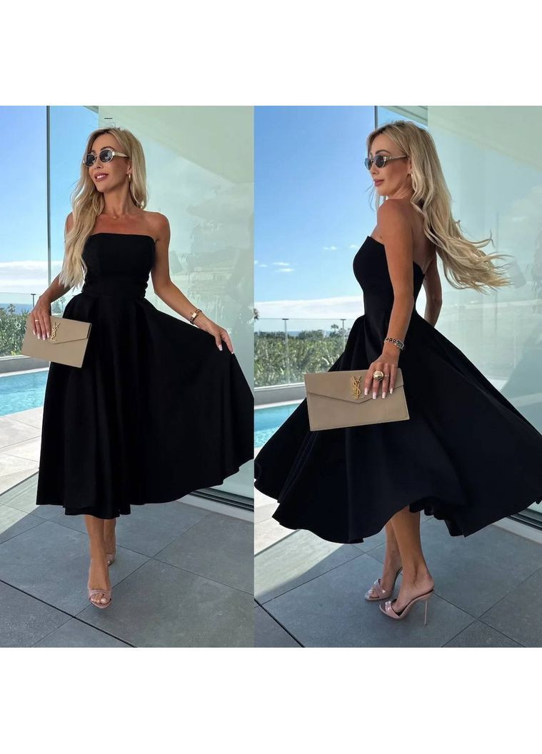 Чорна святковий, вечірня жіноча сукня елегантна а-силует Style Point однотонна