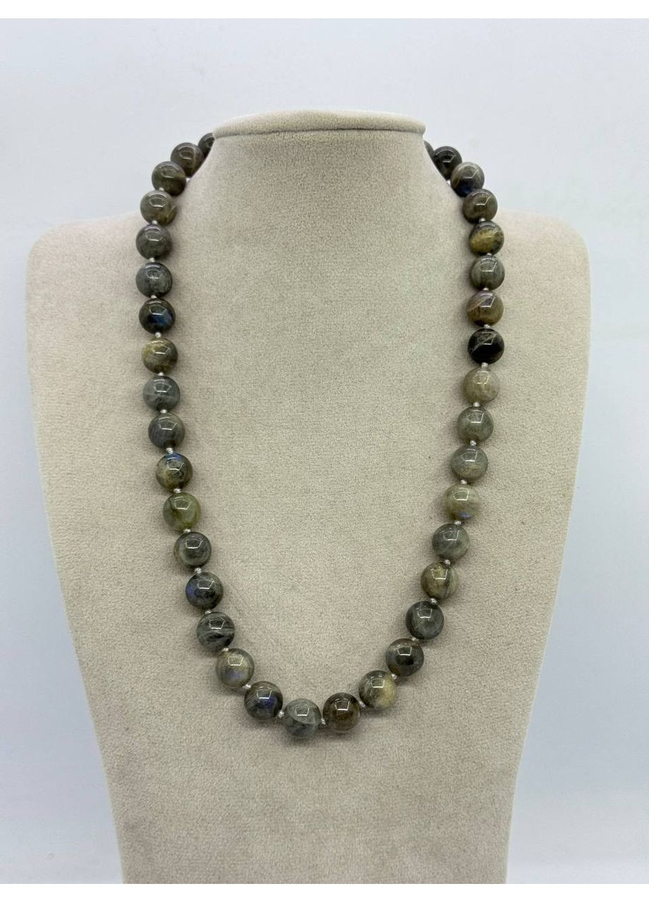 Намисто з лабрадориту 10 мм 44 см Сірий No Brand (372468070)