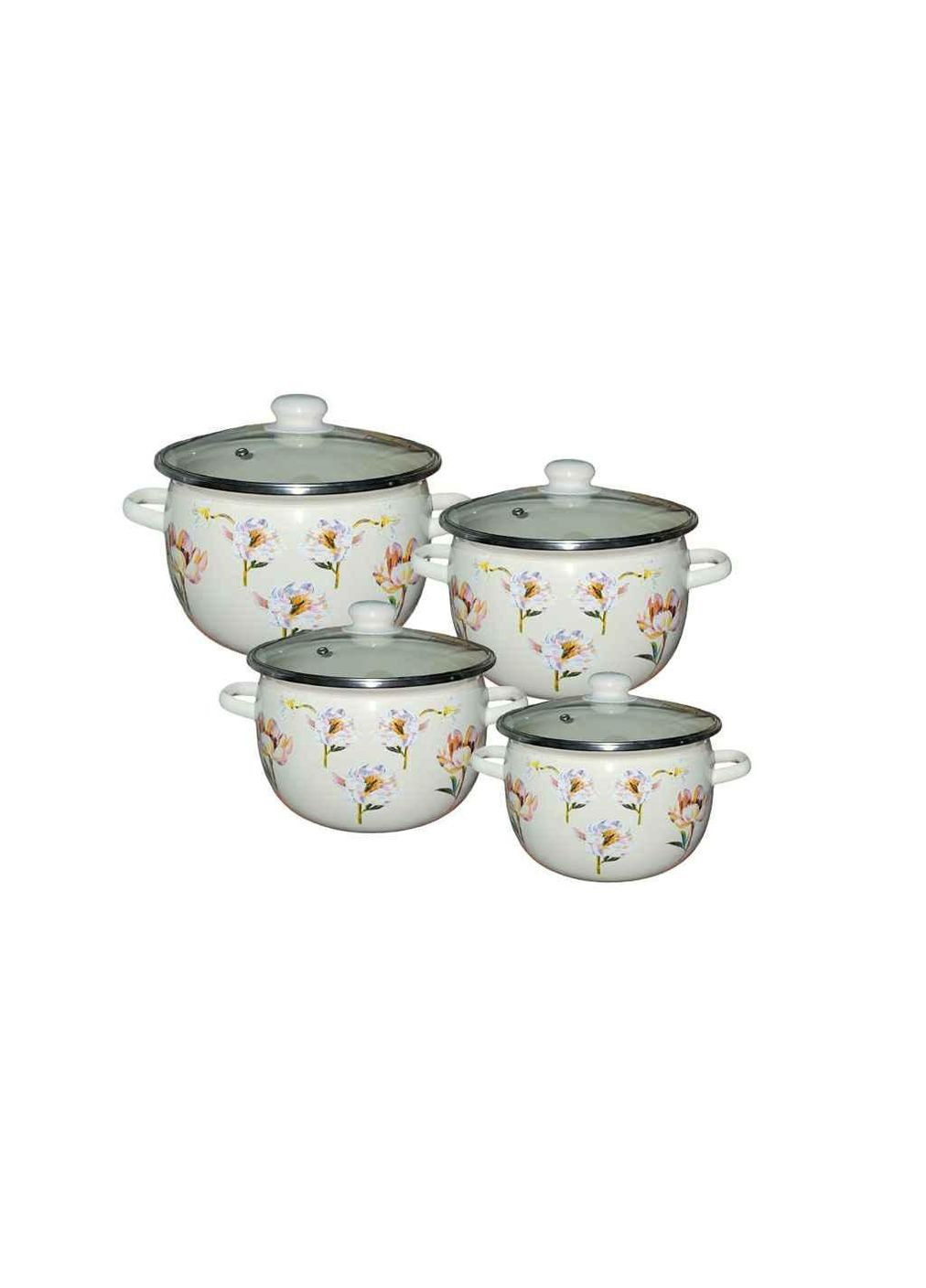 Комплект посуды 4 предм. I6929 Цветочная фантазия (молочная) ТМ Idilia (315439642)