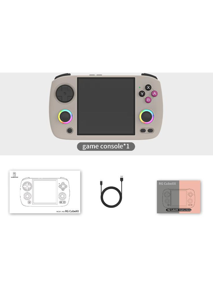 Портативная игровая приставка RG CubeXX 3.95'' IPS 1/64 GB ретро консоль 3800mah WIFI Bluetooth Gray Anbernic (369936417)