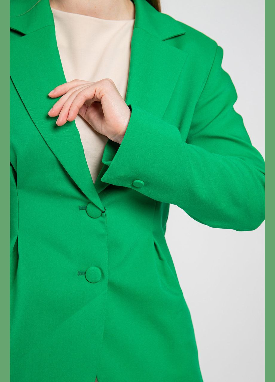 Зеленый женский жакет женский приталенный нарядный удлиненный зеленый mktrg3469-2 Modna KAZKA - всесезон