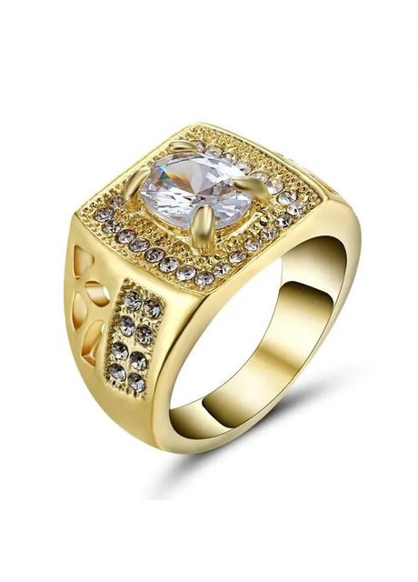 Мужское женское кольцо перстень в золоте роскошное сапфировое колечко с большим белым камнем размер 18 Fashion Jewelry (285110776)