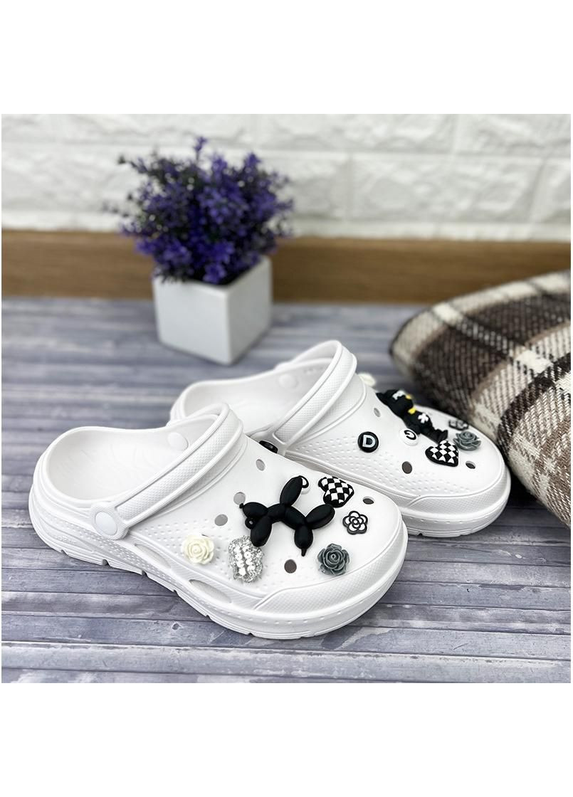 Крокси жіночі з джибітсами Е-001426 Білі Dago (315355783)