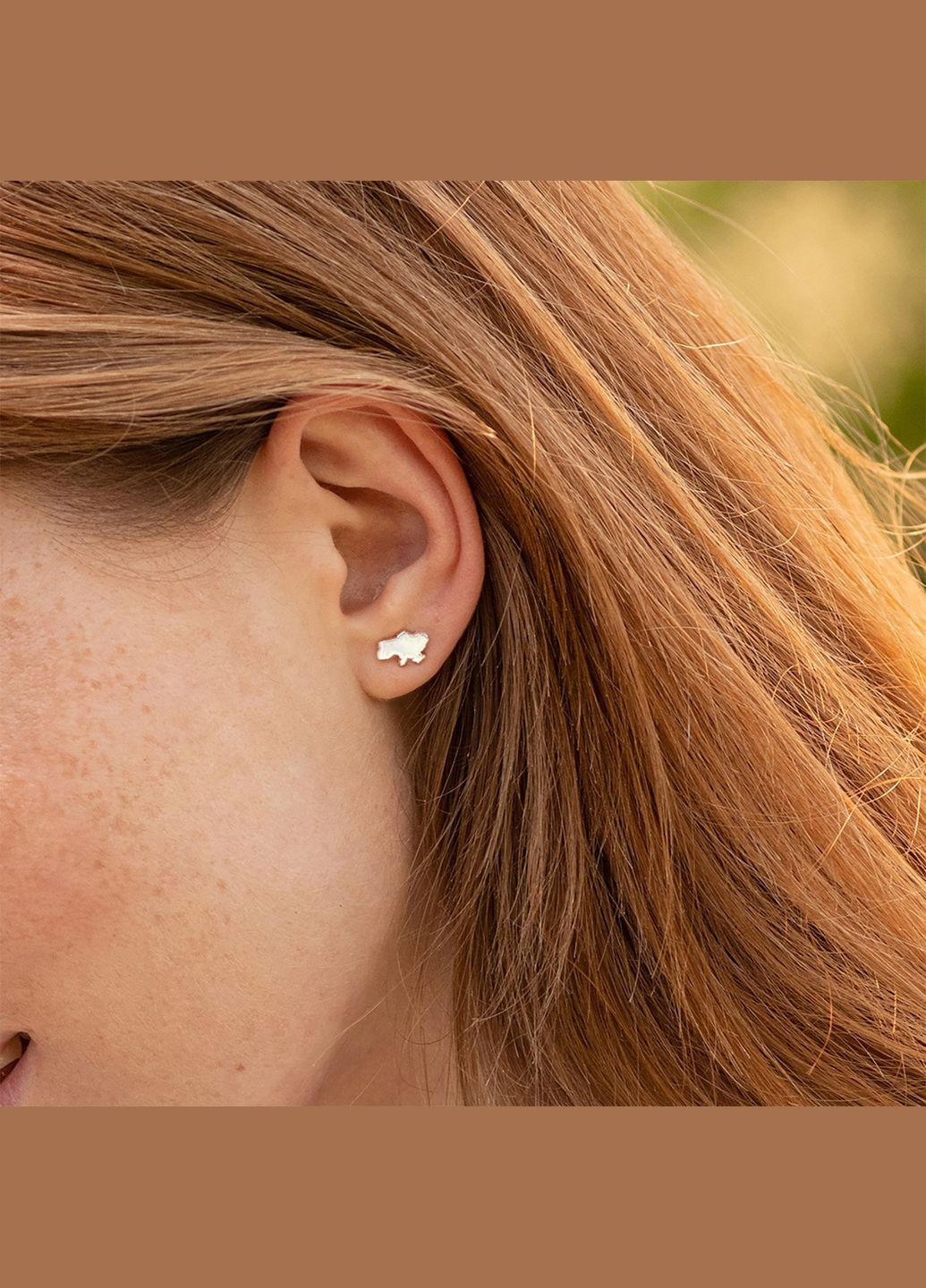 Срібні сережки - пусети Карта України 123226 Oniks (264025427)