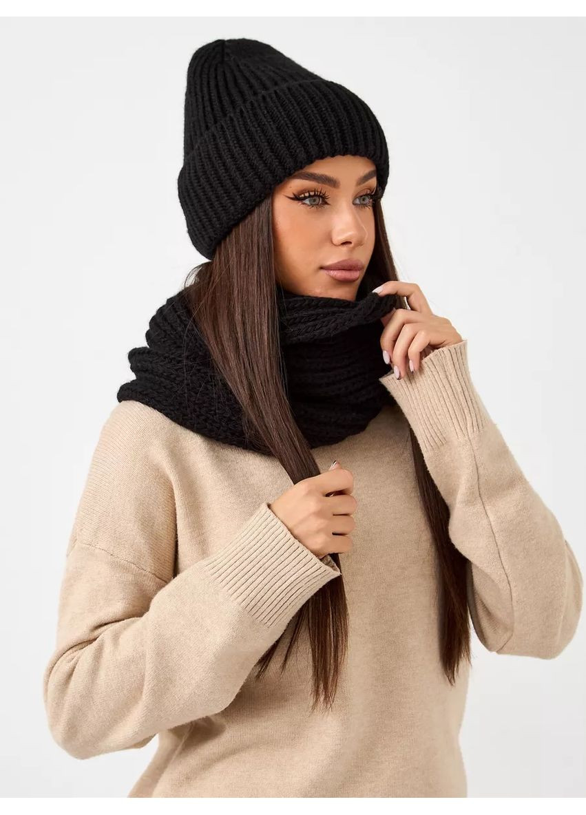 Женский зимний комплект шапка + хомут - Сандра No Brand Жіночий зимовий комплект (362185464)