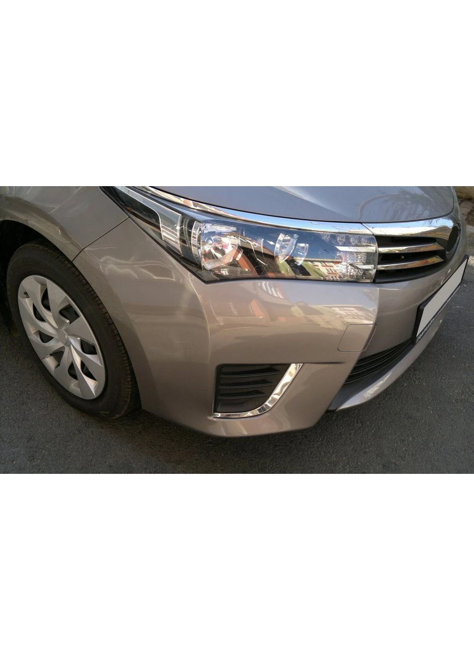 Хромированные Накладки на Противотуманные Фары (2013-2016, Нержавейка) для Toyota Corolla CARMOS (391743275)