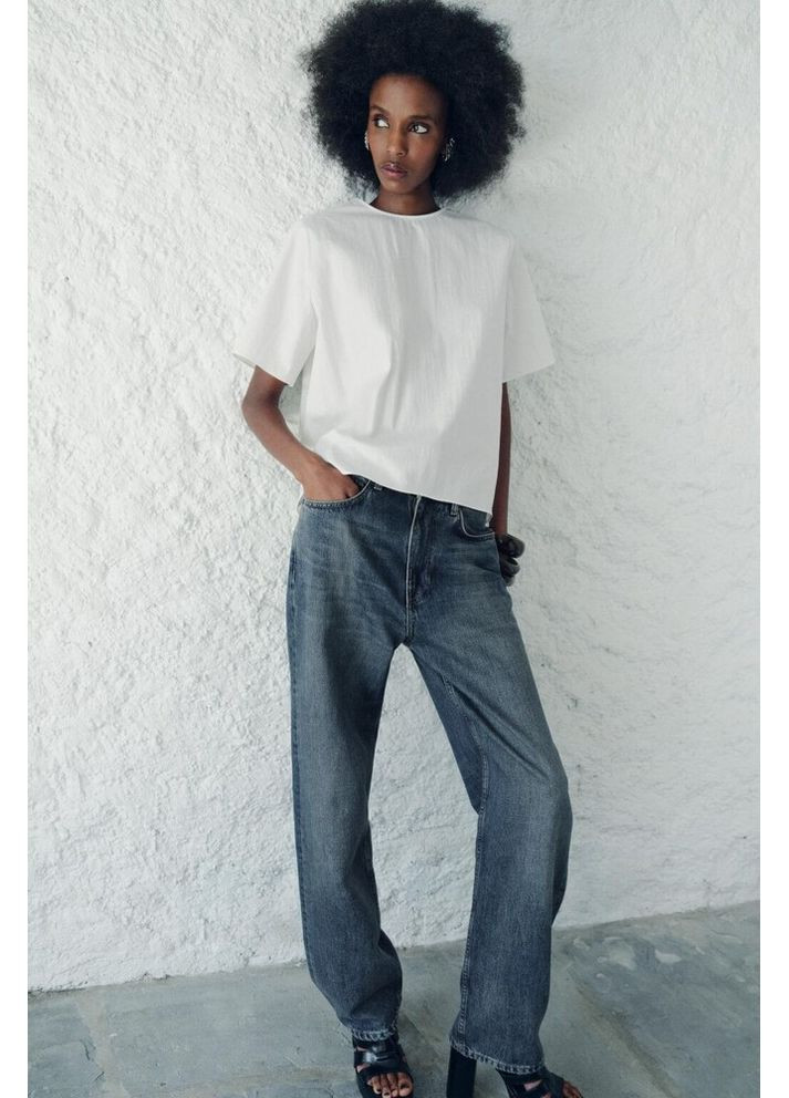 Белая блузка 4437/253/251 Zara