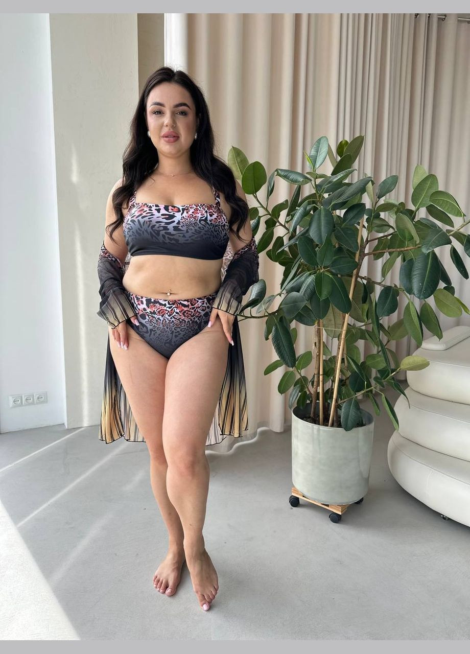 Комбинированный летний трендовый пляжный комплект тройка топ, раздельный Vakko