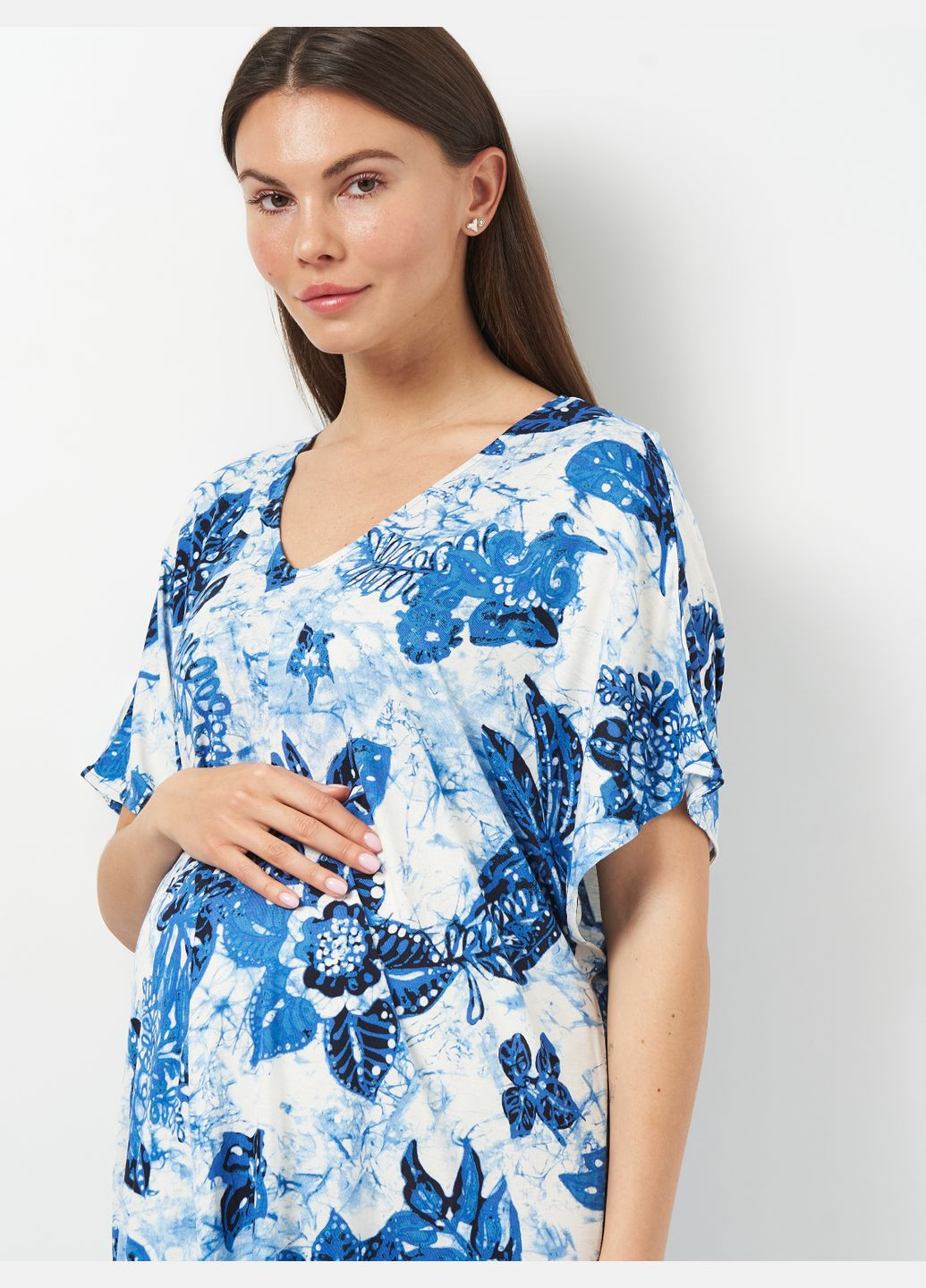 Комбинированное кэжуал платье для беременных из вискозы H&M однотонное