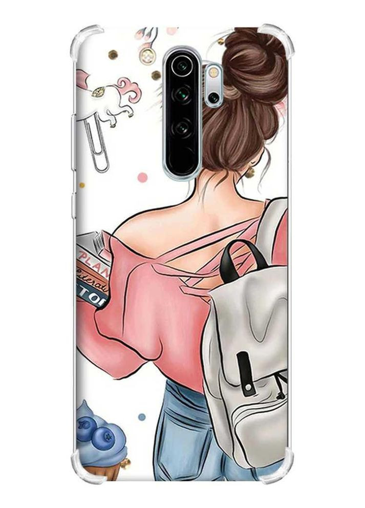 Чехол с утолщёнными углами на Xiaomi Redmi Note 8 Pro:: Девушка с рюкзаком (принт 30) Creative (360684764)