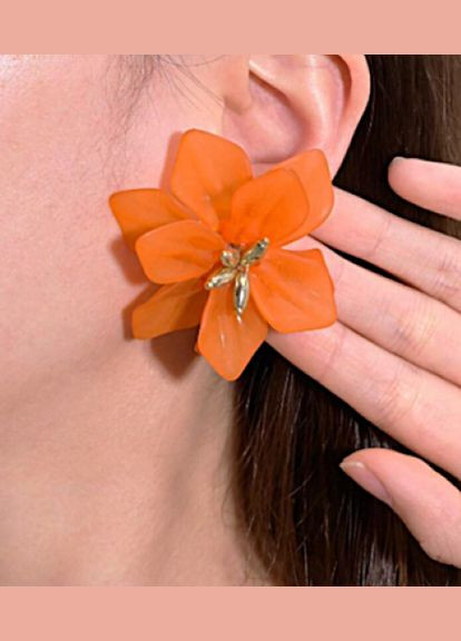 Серьги гвоздики крупные акриловые цветы No Brand (342116492)