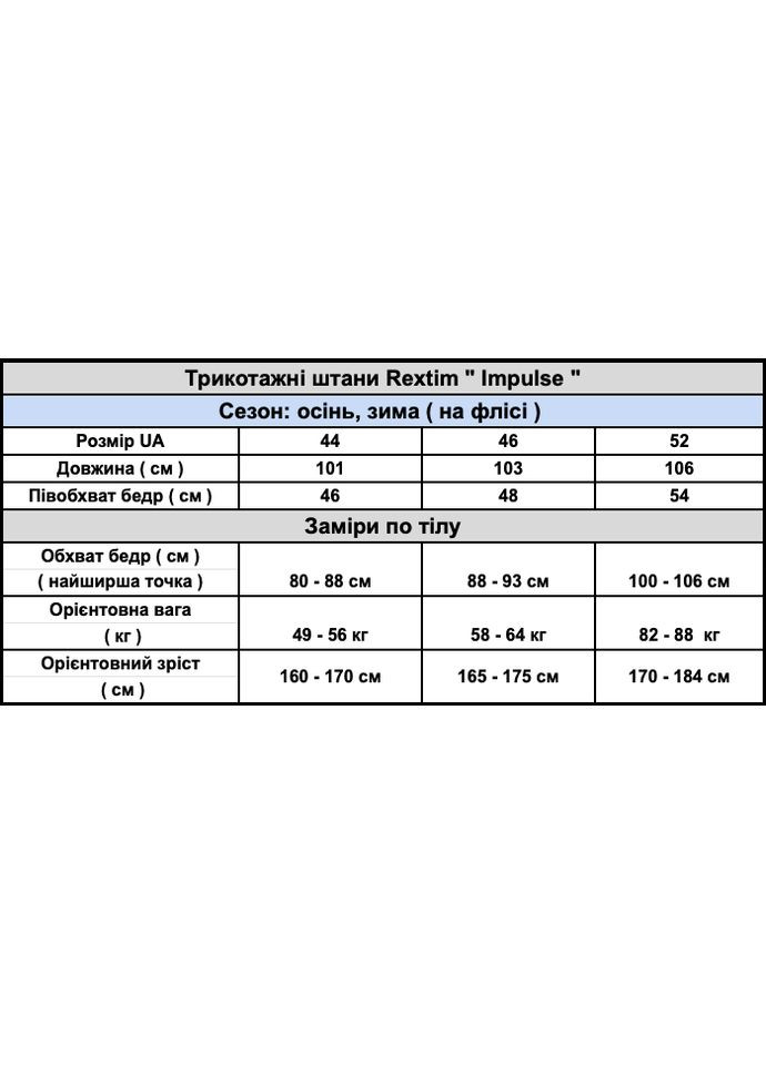 Спортивні зимові трикотажні чоловічі штани від Rextim Impulse (349451408)