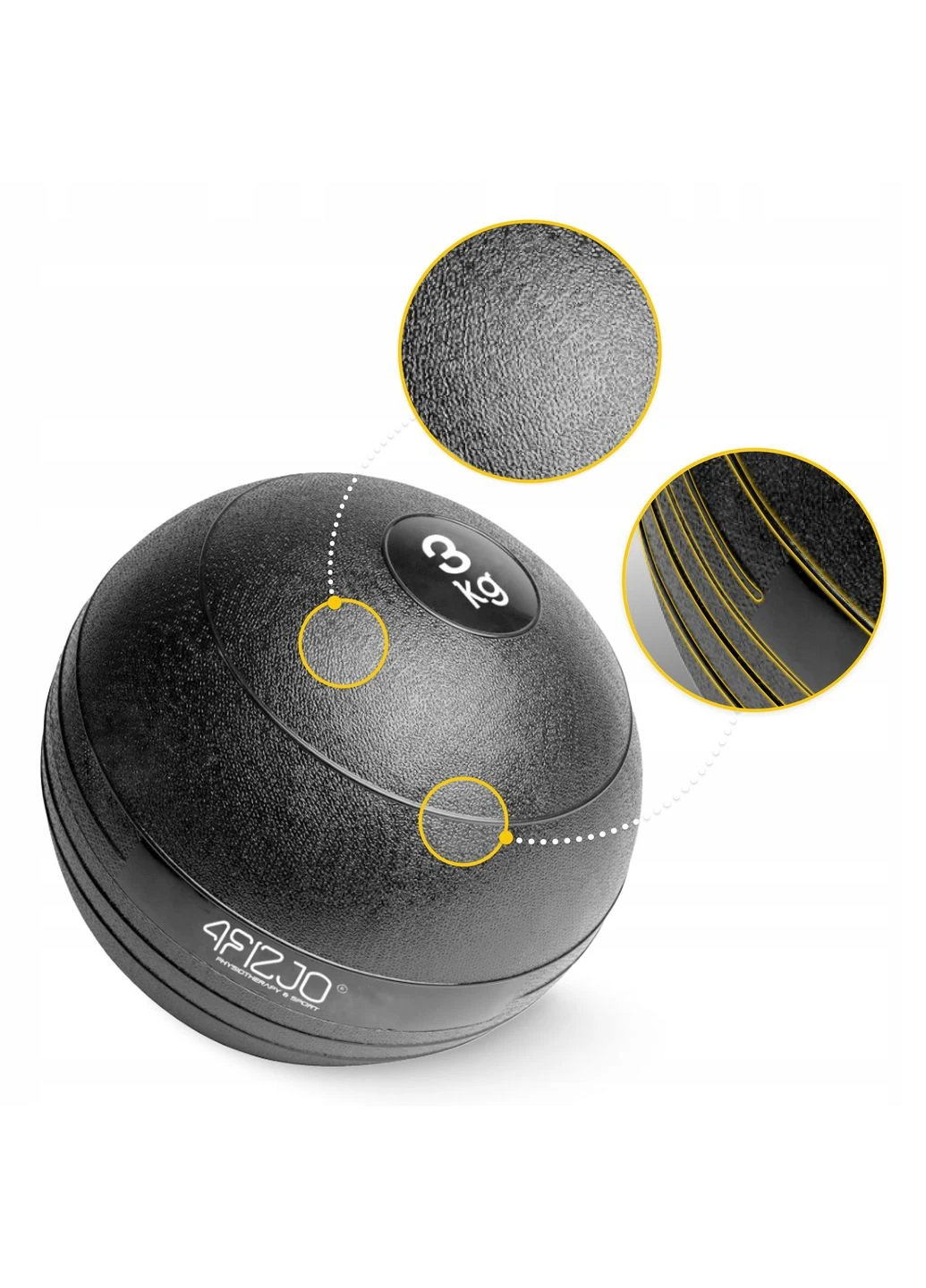 Слембол (медичний м'яч) для кросфіту Slam Ball 3 кг Black (P-5907739315410) 4FIZJO (315826043)