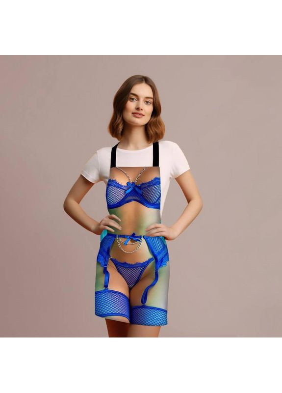 Фартук с дизайном Голубая любовь Прикольный фартук с принтом размер 80×60 Україна ТД (369660528)