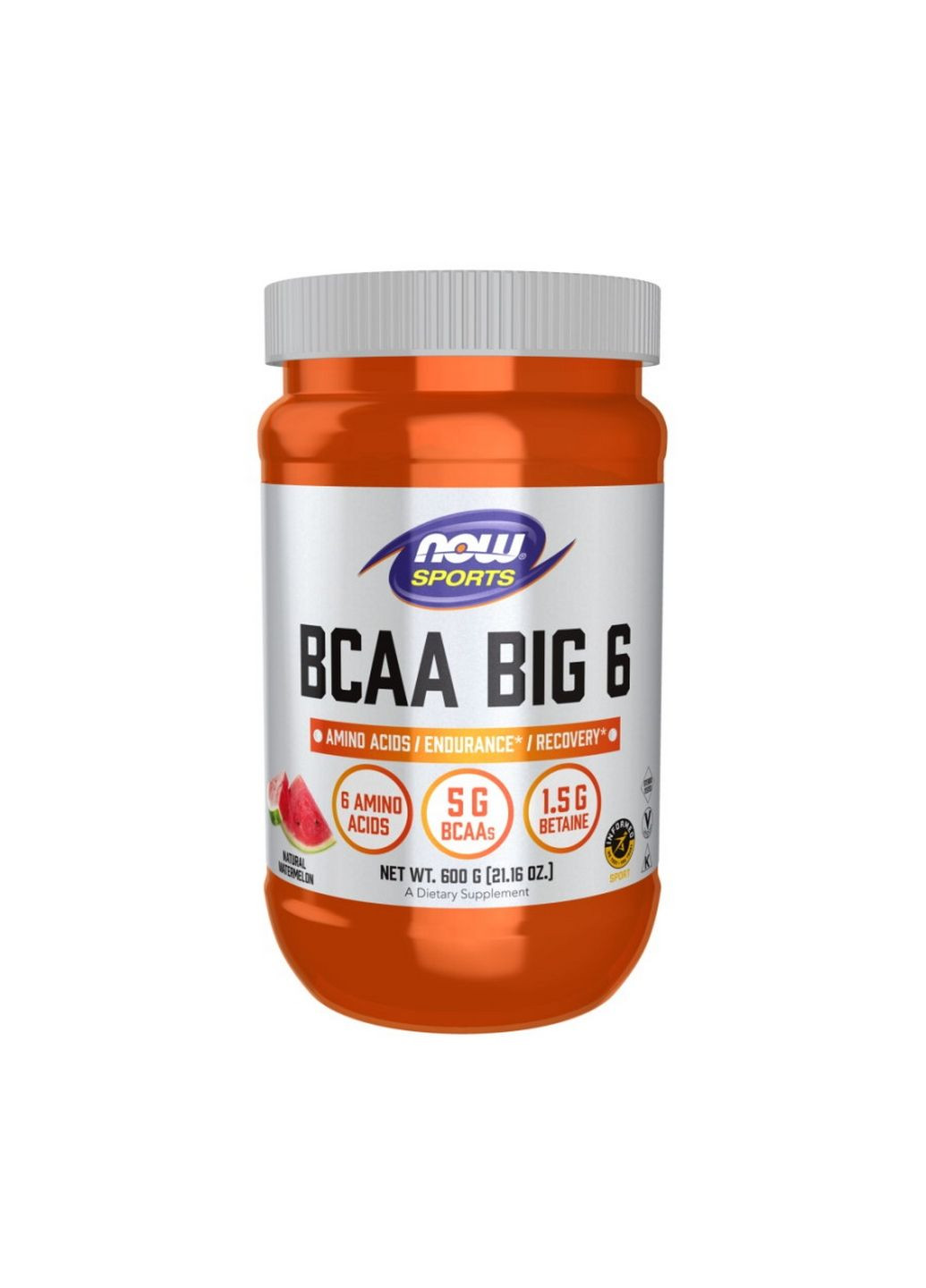 Амінокислота Sports BCAA Big 6 Powder, 600 грам Кавун Now (315872716)