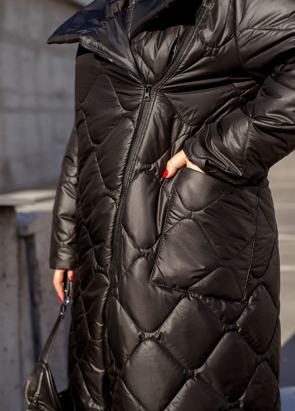 Черная зимняя зимняя куртка-пальто куртка-пальто No Brand