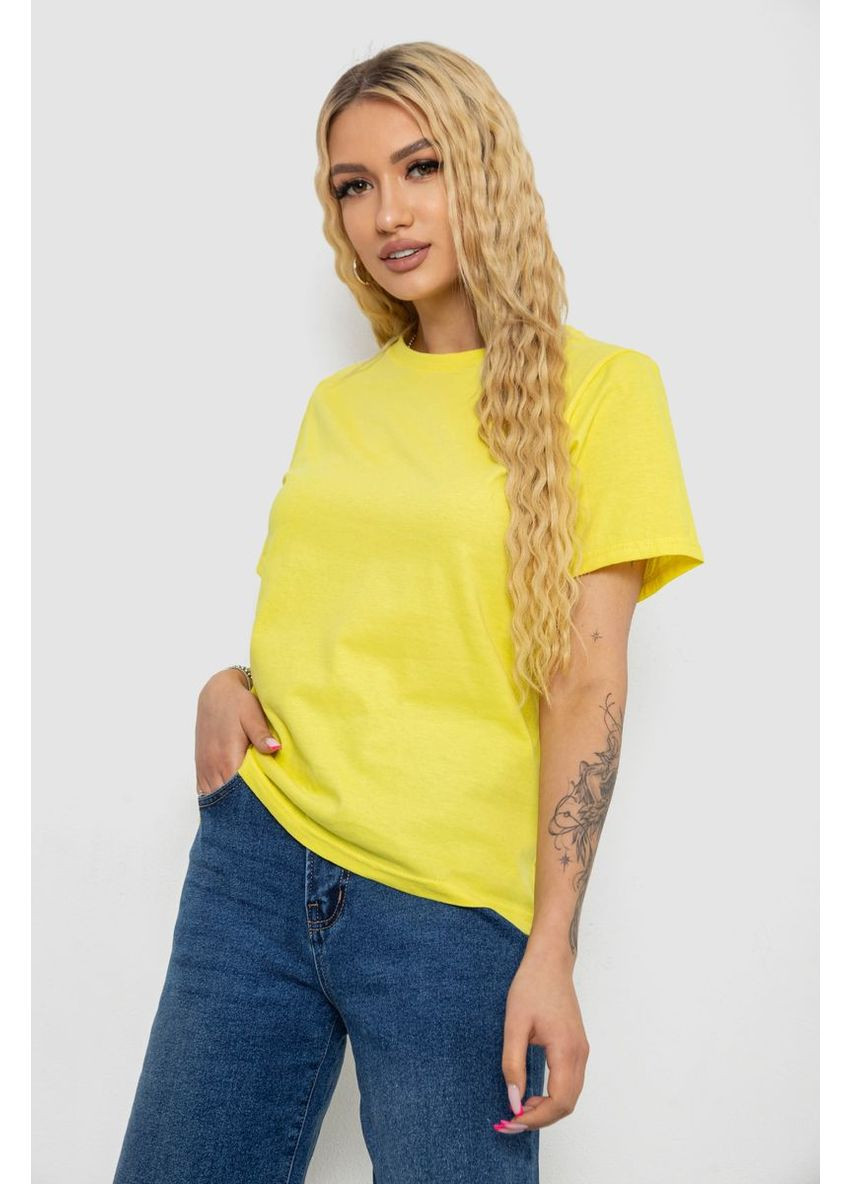 Футболка жіноча однотонна, колір жовтий, 238R111 Annabelle - (369972740)