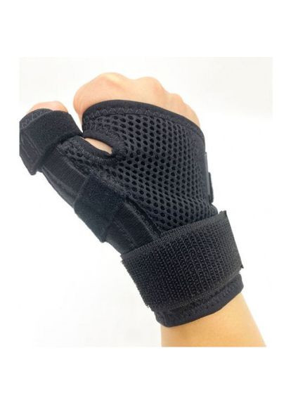 Бандаж-шина ортез фіксації великого пальця руки (шина Де Кервена) Універсальний розмір Чорний (М1420111) Hongtai (301021284)