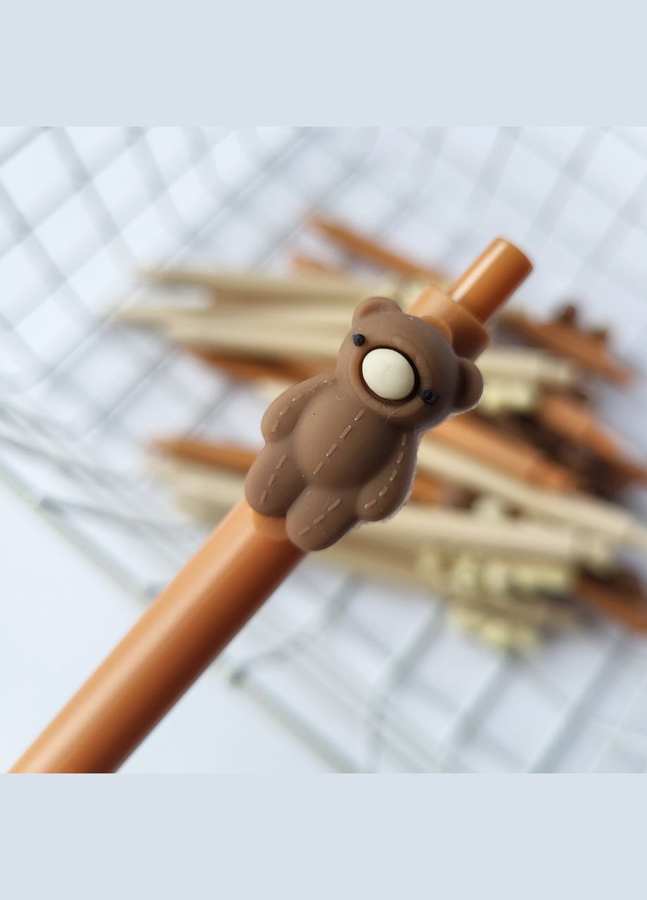 Гелевая ручка в корейском стиле с объемной фигуркой милого мишки черная гелевая паста сменный стержень No Brand (320916859)