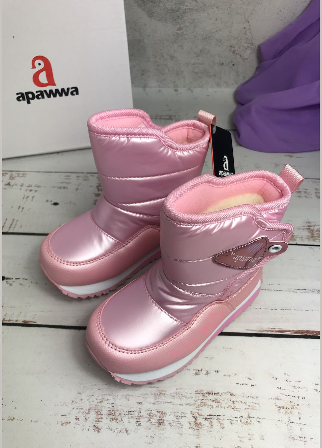 Чоботи дутики дитячі на дівчинку Рожевий (173) Apawwa (347236306)
