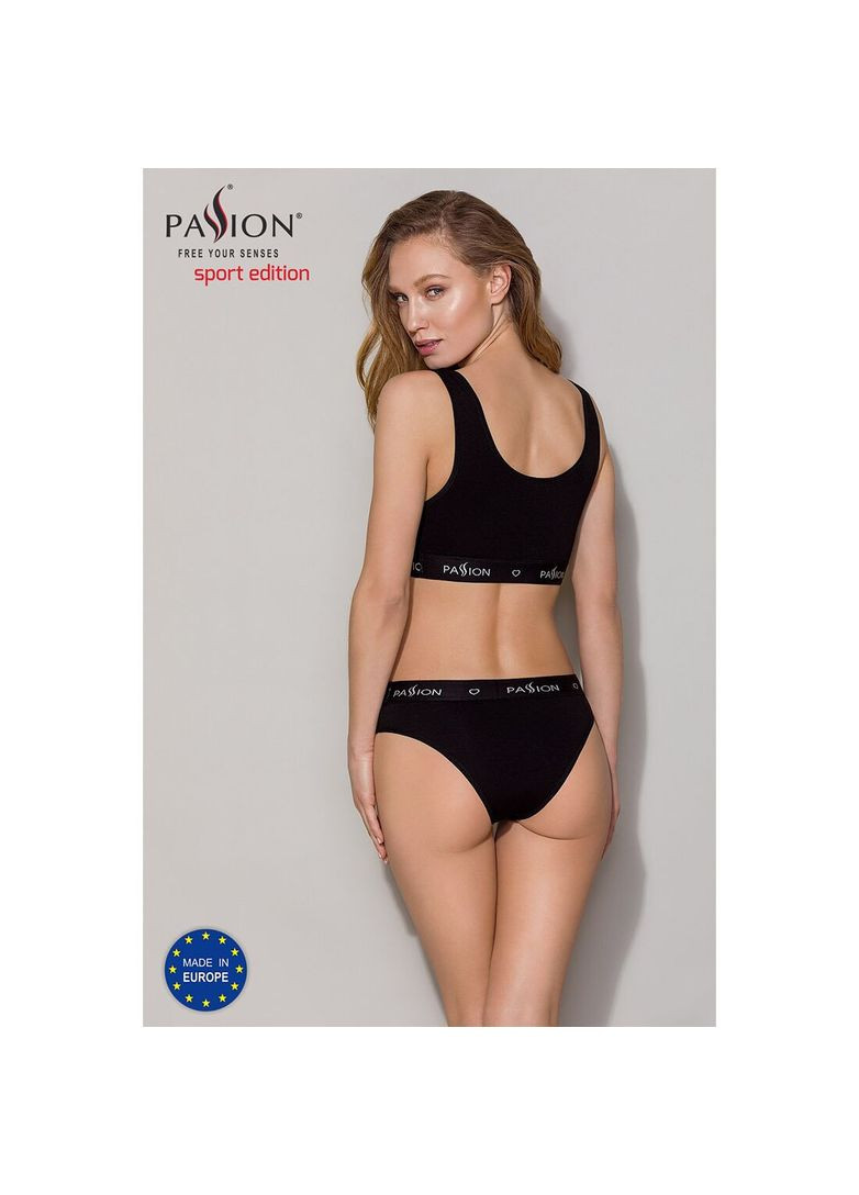 Чёрный спортивный топ с широкой резинкой ps004 top, black - cherrylove Passion