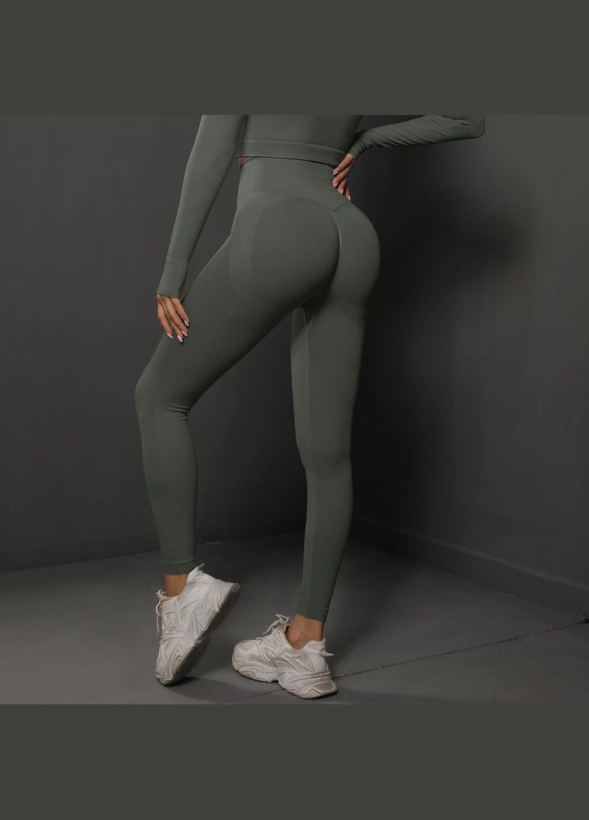 Лосины фитнес с эффектом push-up однотонные No Brand (322535709)