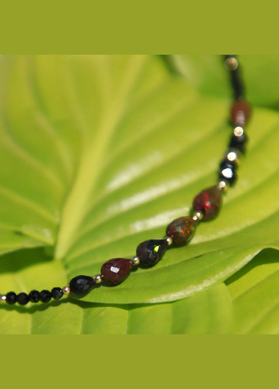 Чокер натуральний чорний Опал, жовтий Сапфір, Шпінель, золотий Обсидіан фур-ра гіп-ний сплав колір золото No Brand сапфір, обсидіан, опал, шпінель латунь золото (302752383)