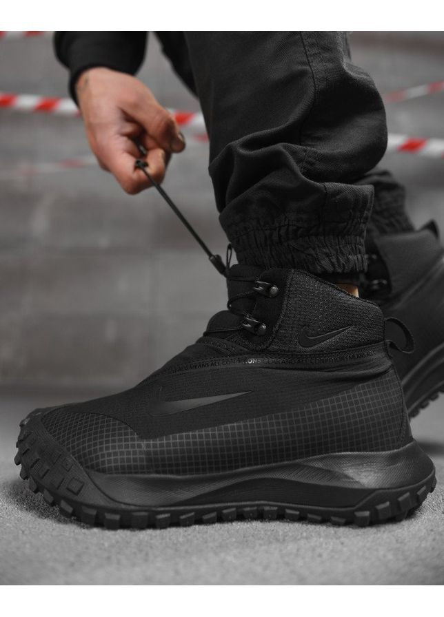 Чорні Зимовий чоловічі термо кросівки goretex black No Brand