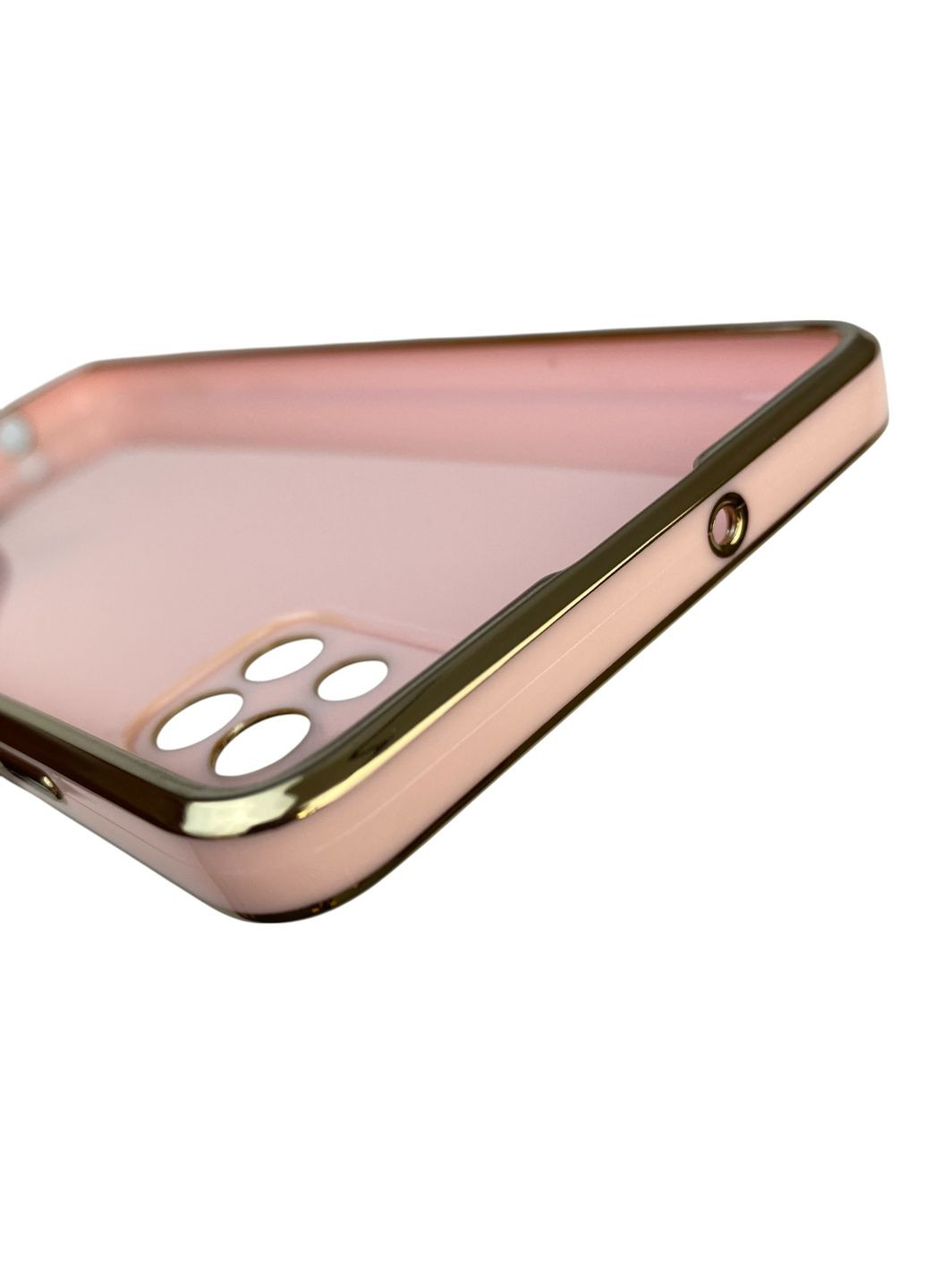 Чохол для Galaxy A71 (SM-A715F) з кільцем-підставкою із золотою окантовкою на самсунг а71 пудровий gs1 Samsung (366234974)
