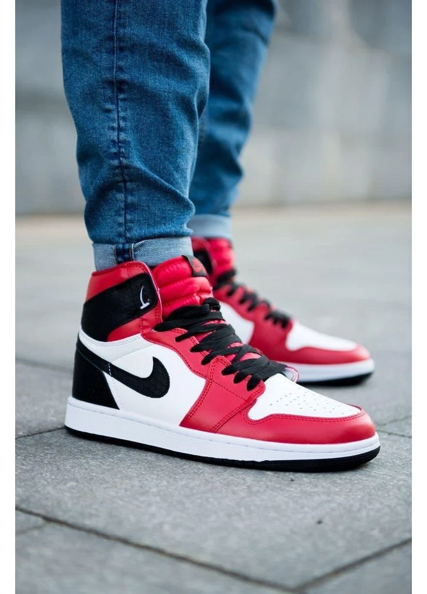 КРОССОВКИ ЖЕНСКИЕ NIKE AIR JORDAN 1 RETRO HIGH BLACK RED WHITE 1 НАЙК АИР ДЖОРДАН БЕЛЫЕ No Brand белые демисезоны (391050267)