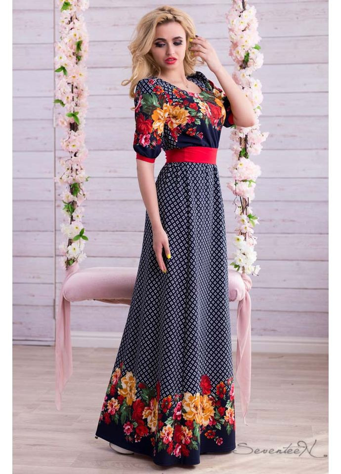 Синее платье 612.1311 Seventeen