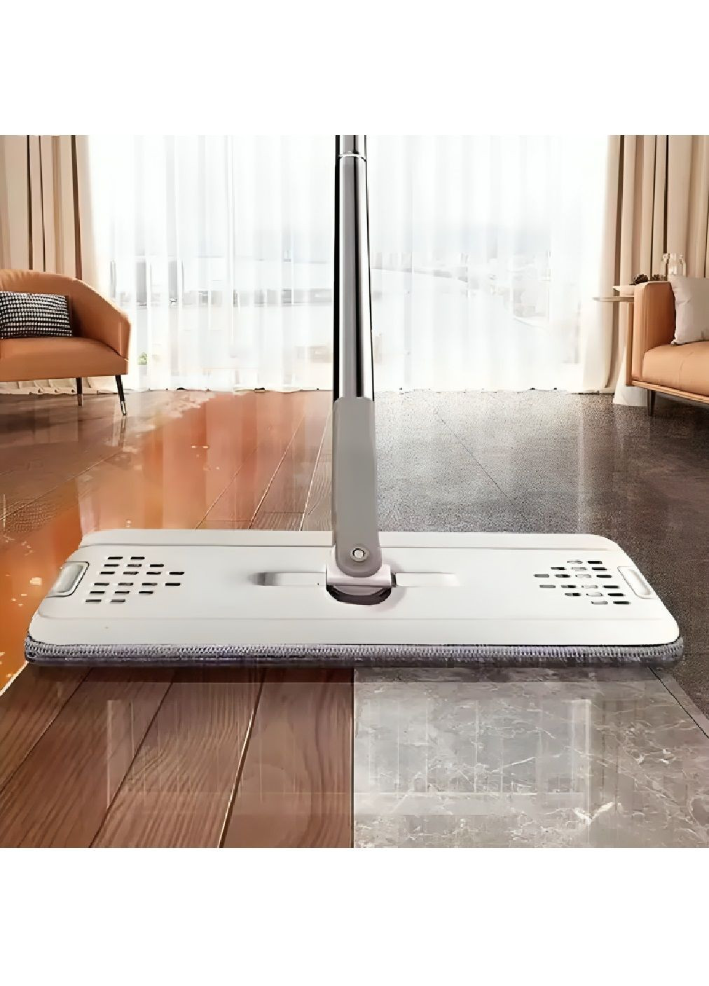 Комплект швабра лентяйка з поворотом 360° розбірне пластикове відро з віджимом на 8 літрів для прибирання (480230-Prob) Синій Unbranded (331960119)