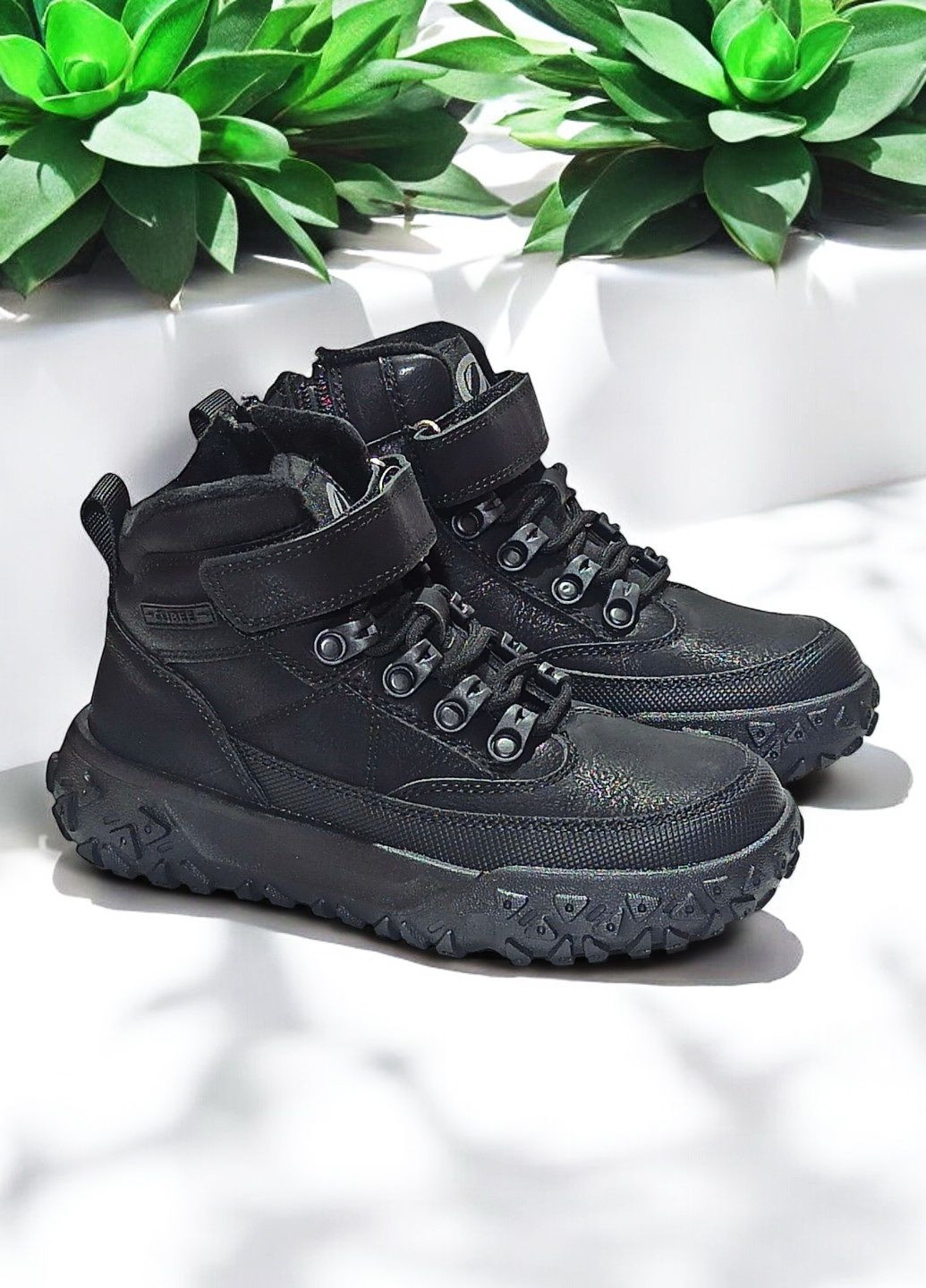 Демісезонні черевики на липучках утеплені для хлопчика 531 чорні Clibee (302737187)