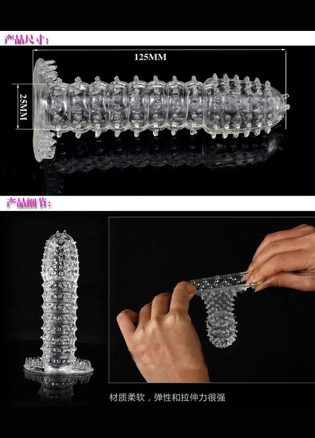 Насадка на член із пухирцями. В наявності два типи. No Brand (340914693)