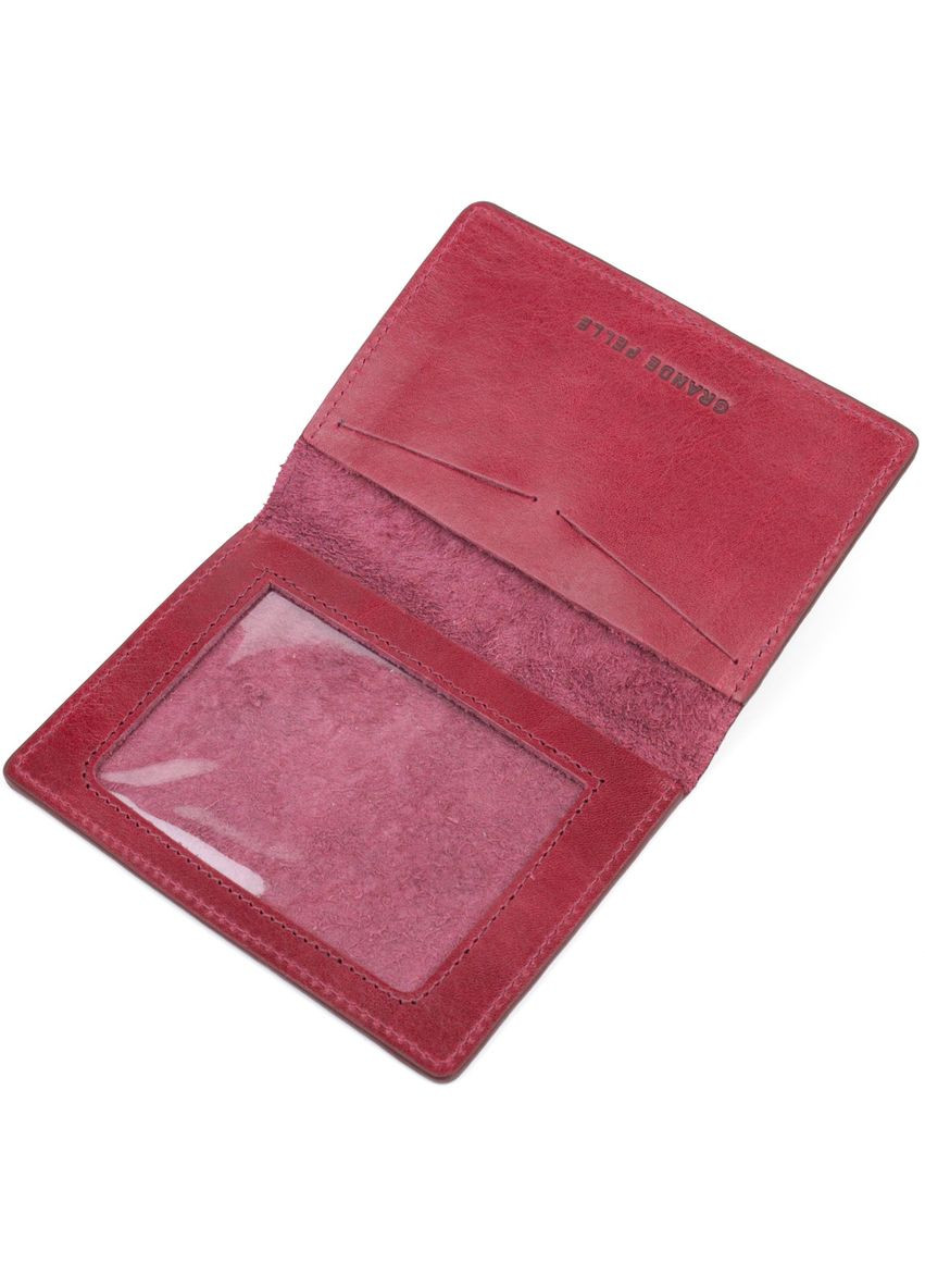 Женская обложка на военный билет из глянцевой кожи Карта бордовая 16779 Grande Pelle (362418395)