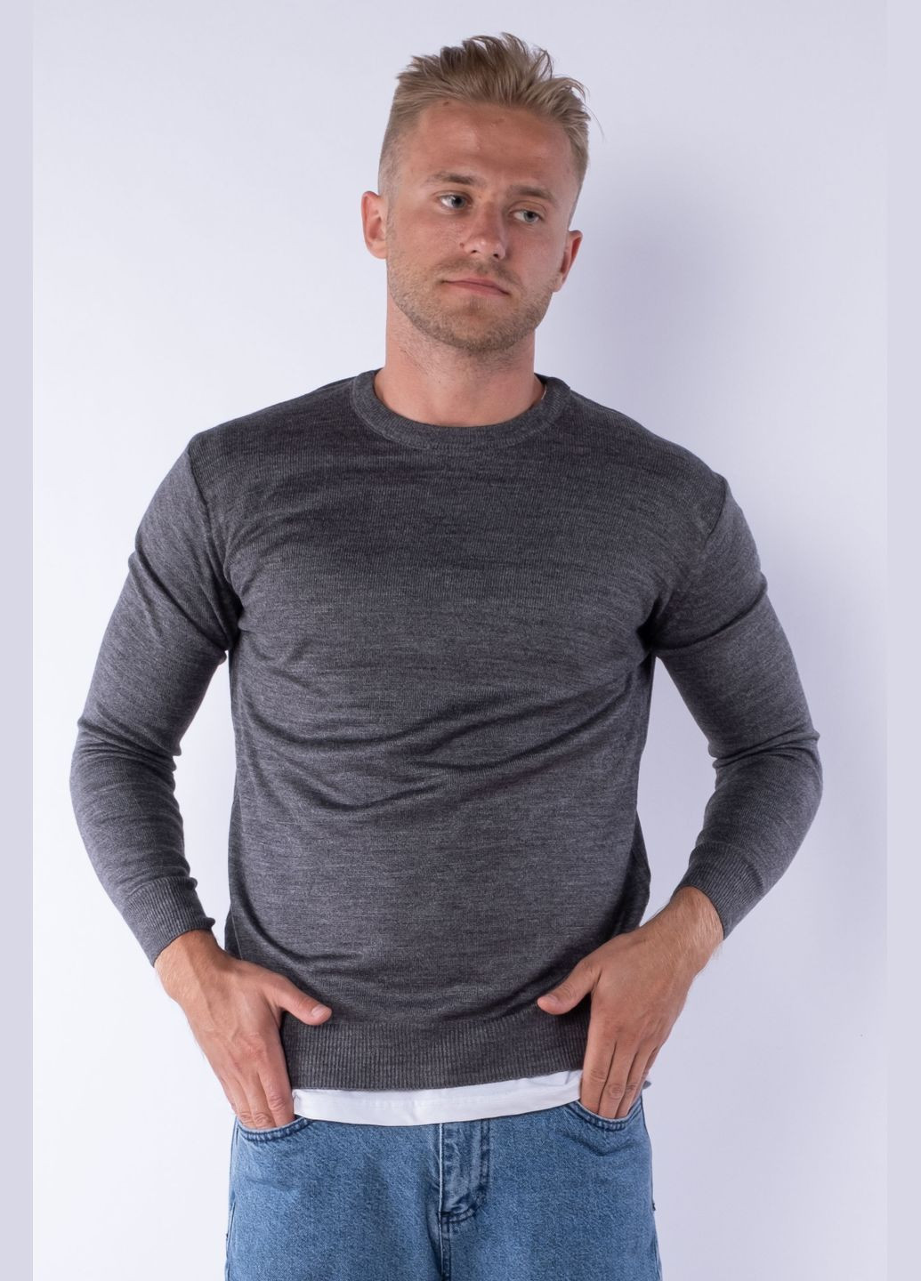 Темно-серый демисезонный джемпер (темно-серый) Time of Style