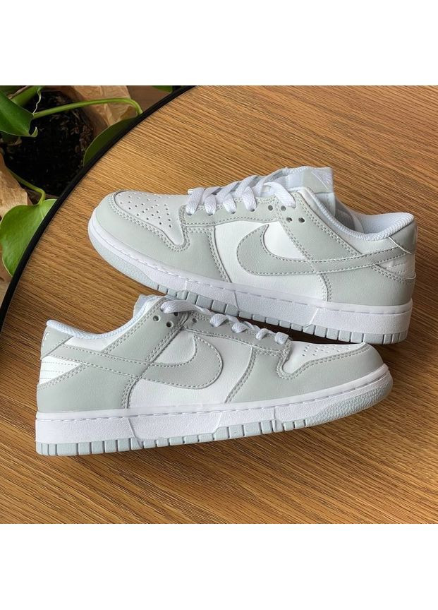 Кроссовки женские и мужские Nike SB Dunk Low grey white | Найк сб данк низкие серые белые No Brand серые демисезоны (352474044)