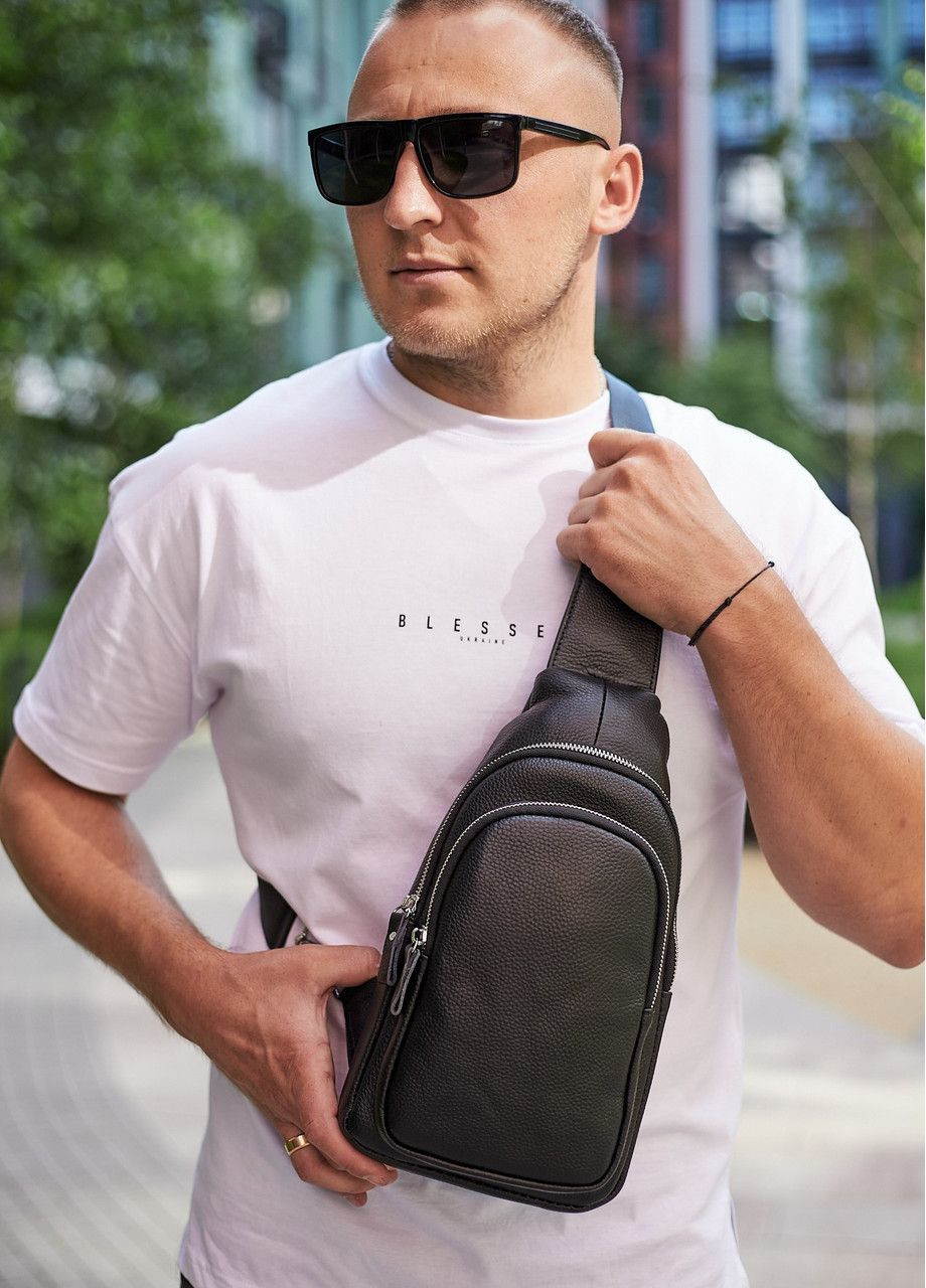 Слинг кожаный мужской на плечо TH-73583 Tiding Bag (336551853)