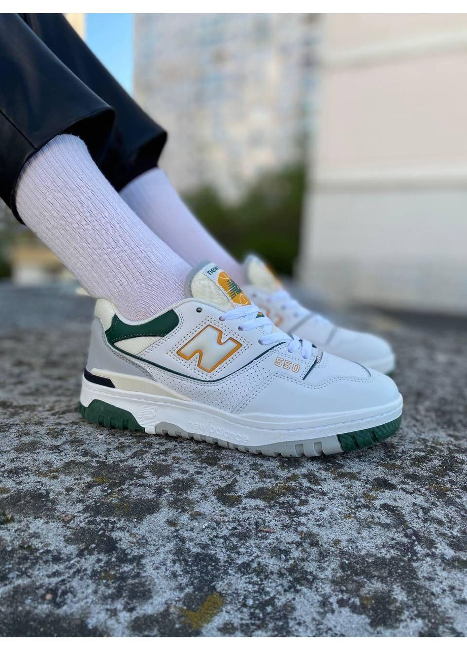 Сірі Осінні кросівки чоловічі new balance 550 white nightwatch green bb550pwc нью беланс 550 No Brand