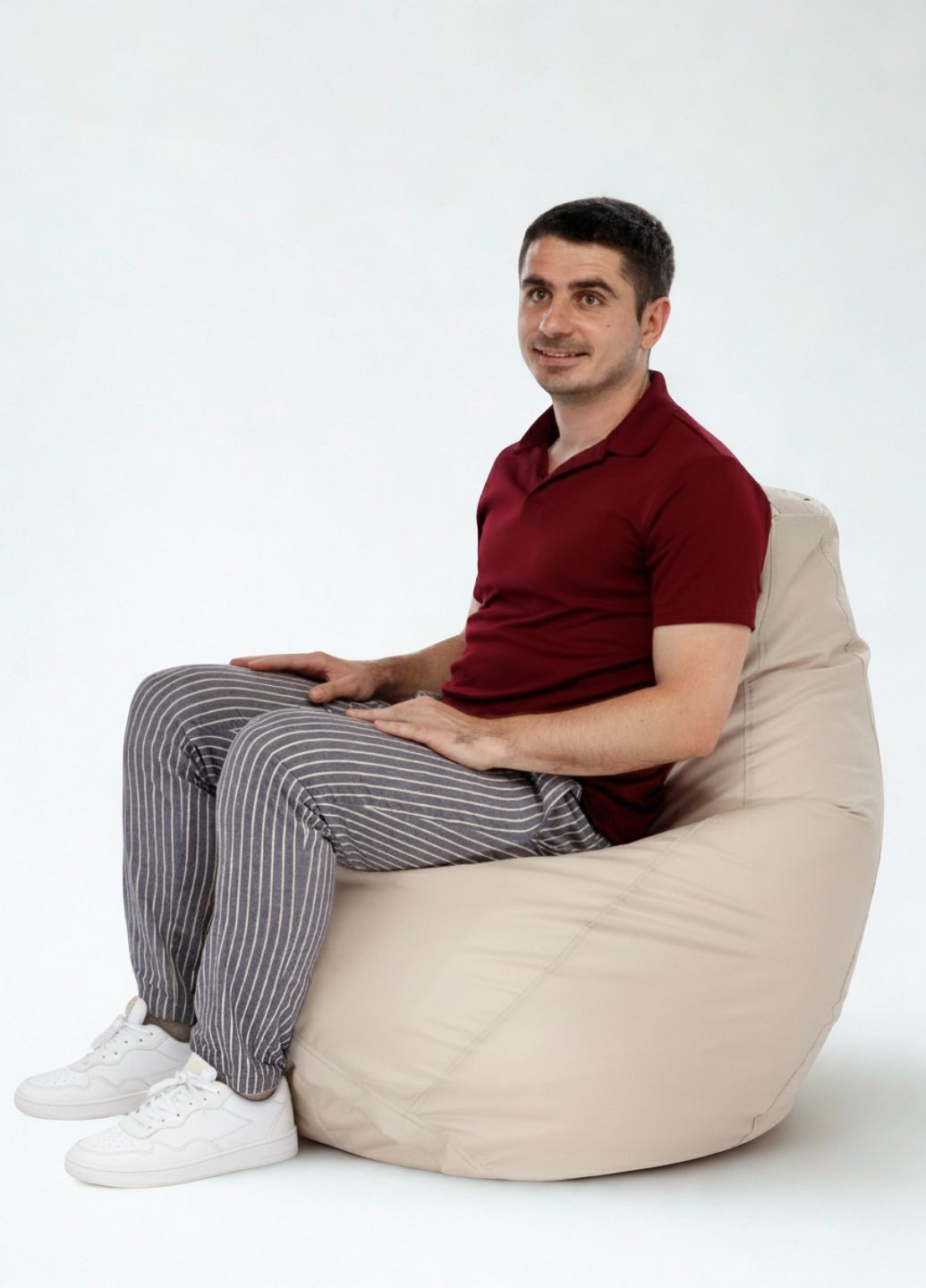 Кресло-мешок Груша Oxford M (115x75 см) Водоотталкивающий Бежевый MrBean Груша M (370676402)