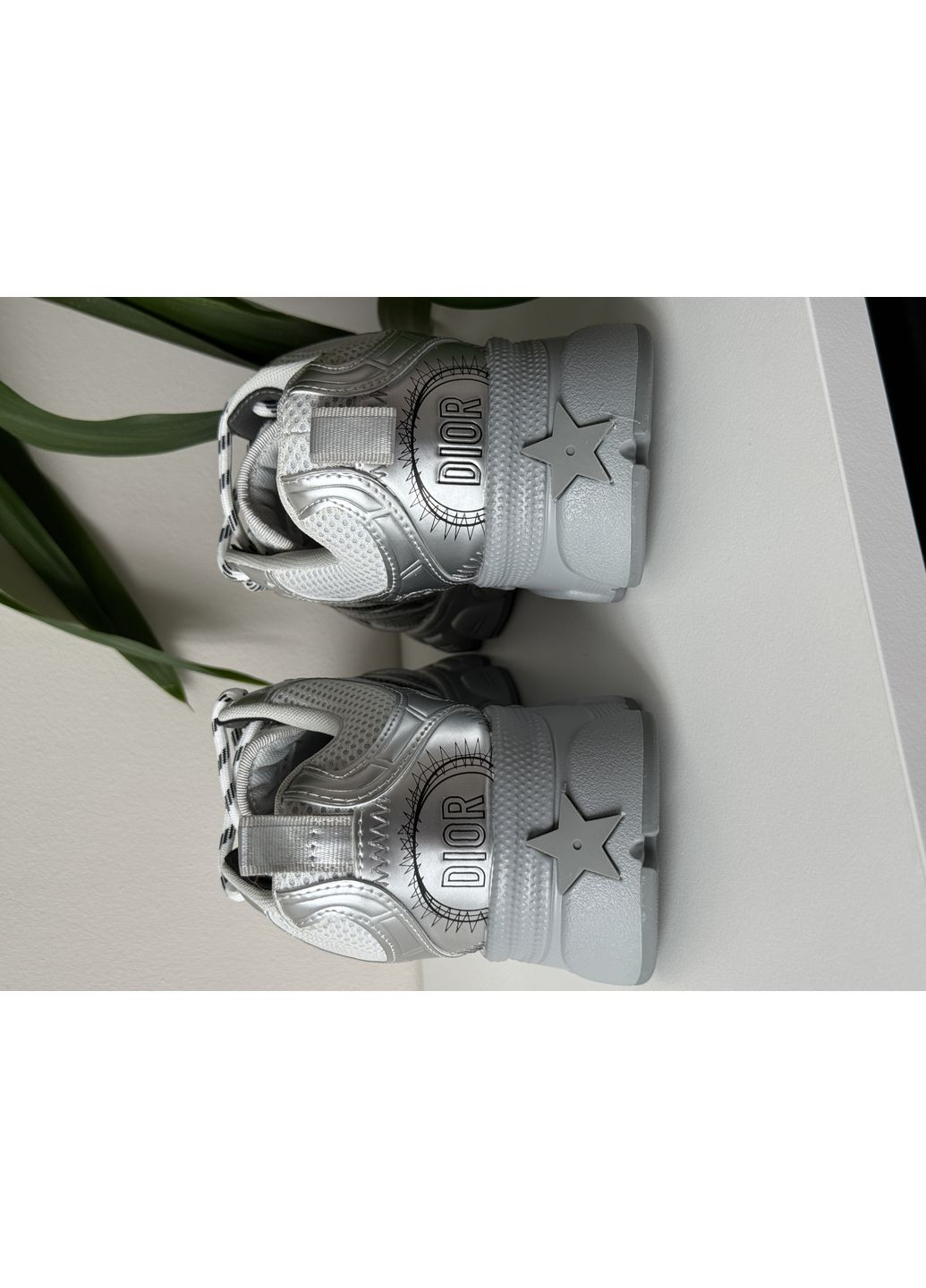 Кроссовки женские Dior Chrono Silver | Диор Хроно серебряные No Brand серебряные демисезоны (366742237)