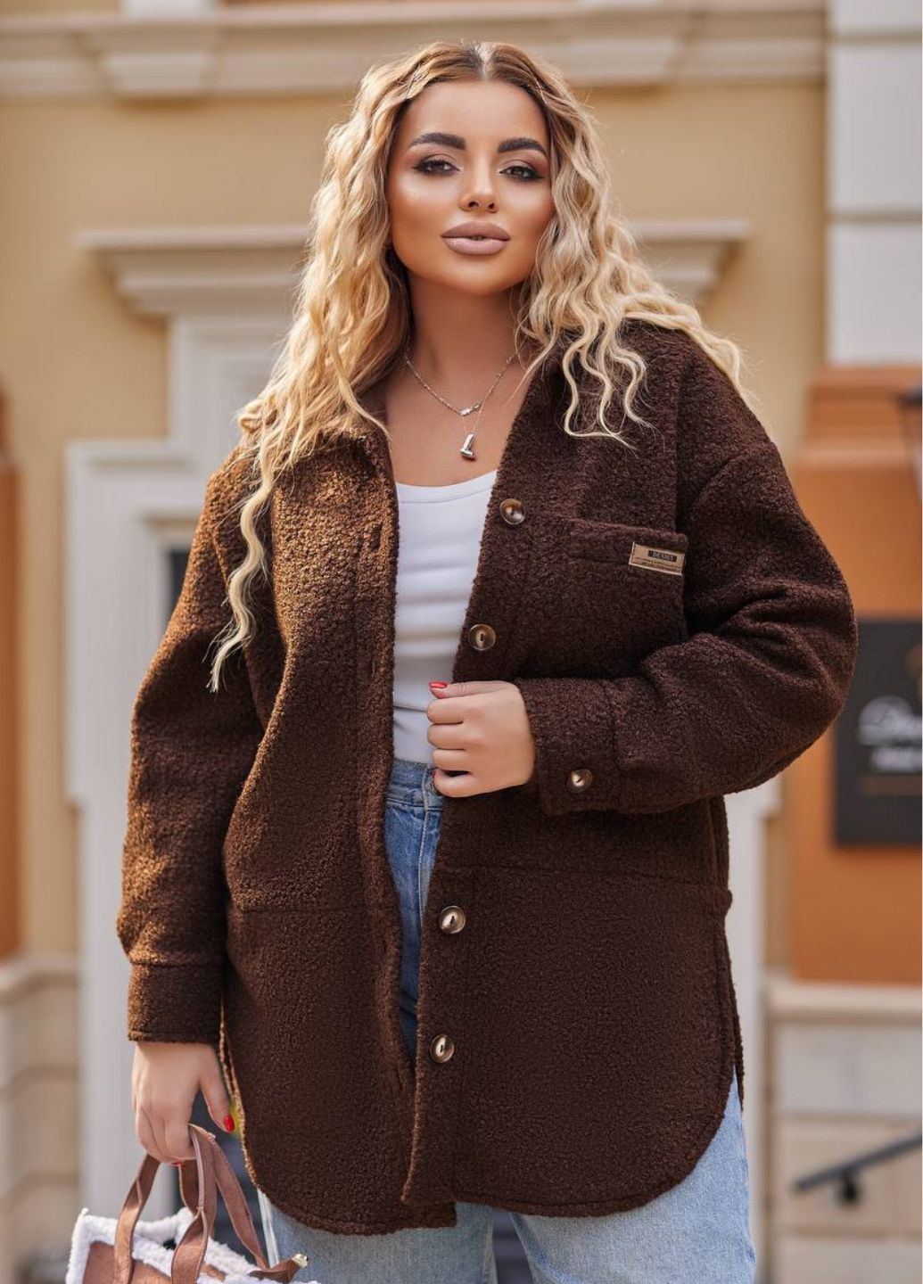 Коричневая повседневный рубашка Tik-Tak с длинным рукавом